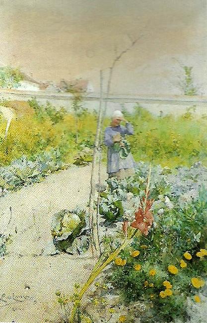 Carl Larsson i kakstradgarden oil painting picture
